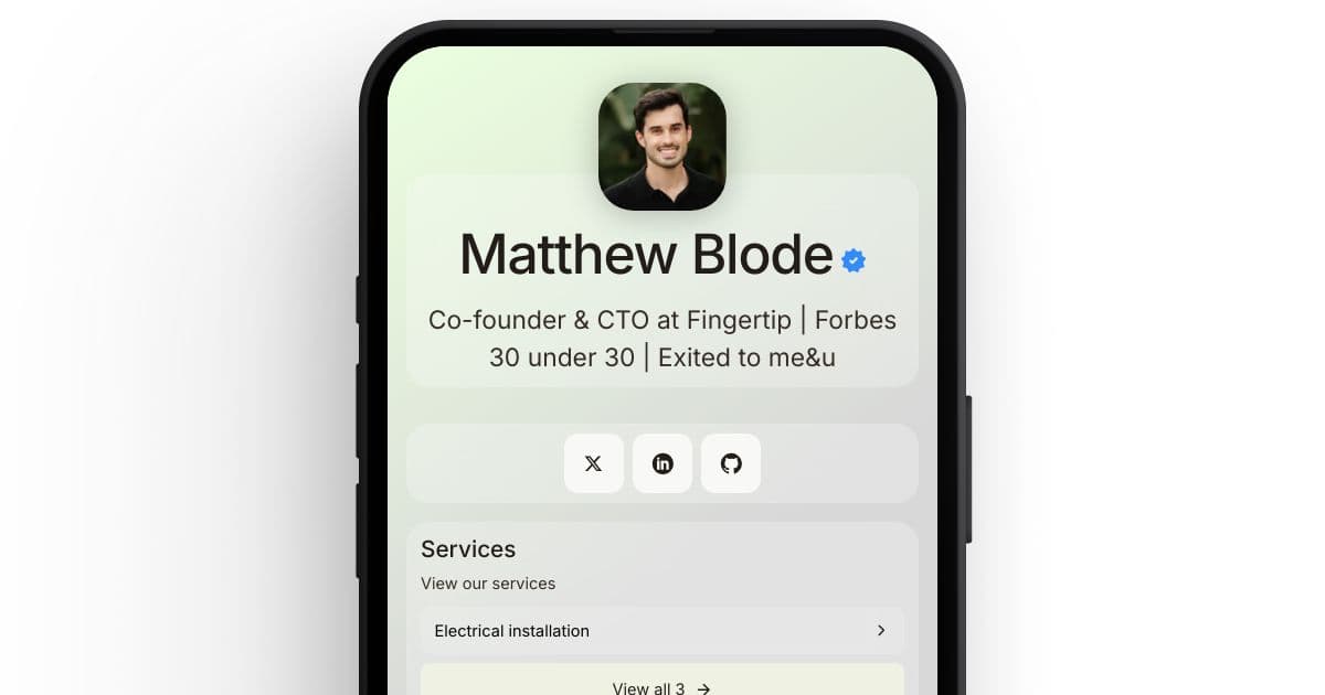 Social share after: live profile screenshot