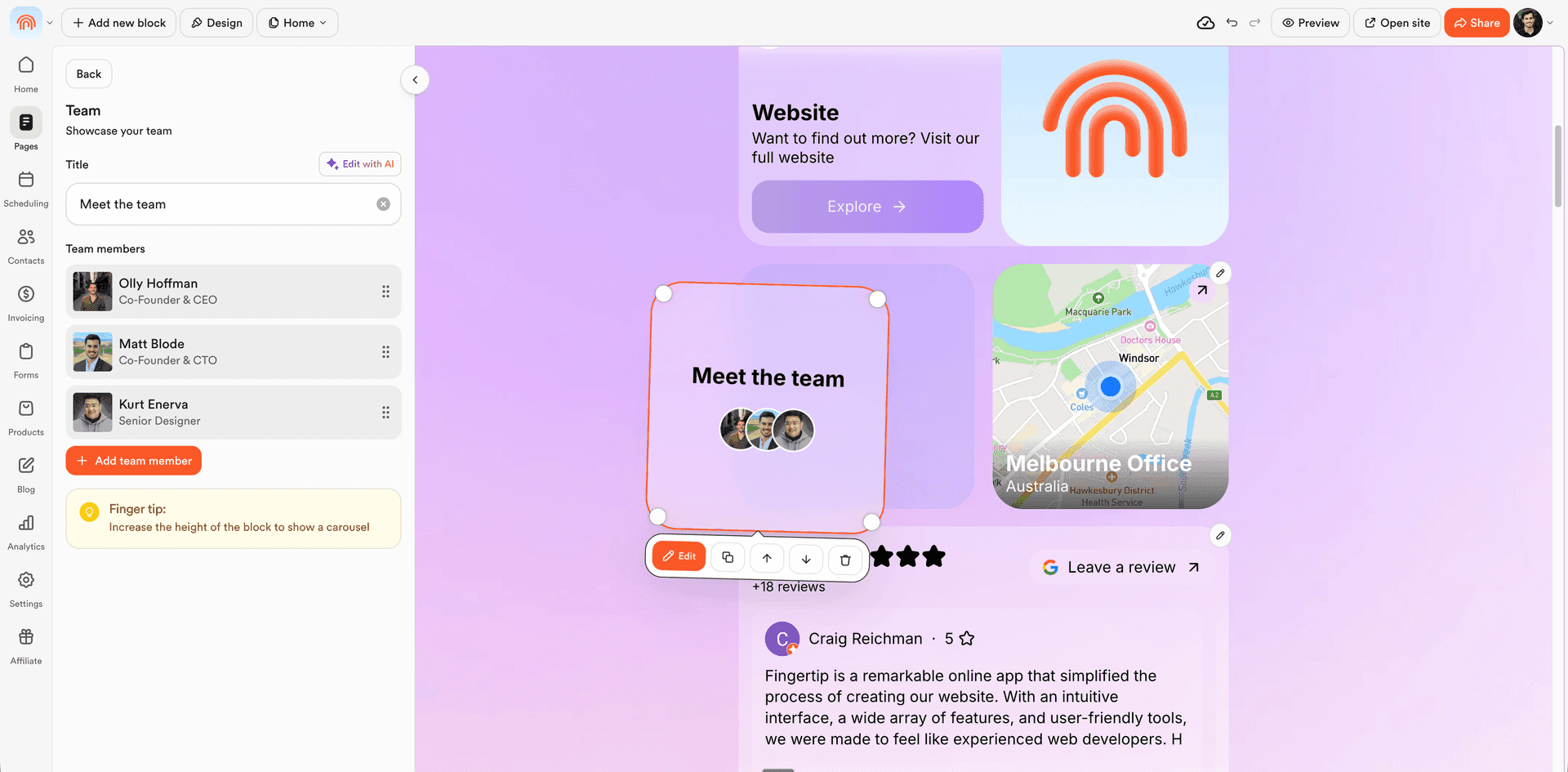 Form inputs after: polished event settings with structured hierarchy